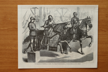 Holzstich London 1871 internationale Ausstellung Meyricks Waffensammlung Großbritannien